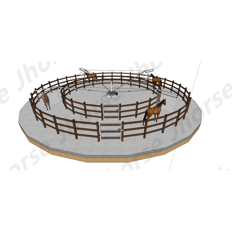 Custom Made Horse Walker Manufacturer - OEM/ODM Custom Horse Walker with Without Roof 4 to 10 Horses