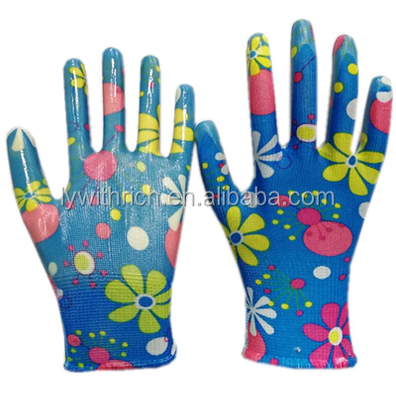 Colorful Nitrile Rubber Gloves Manufacturer - OEM/ODM Custom Colorful Nitrile Rubber Coated Gloves with Printing