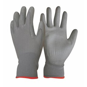 PU Coated Work Gloves Factory - OEM/ODM Custom 13 Gauge Polyester Grey PU Coated Antistatic Gloves