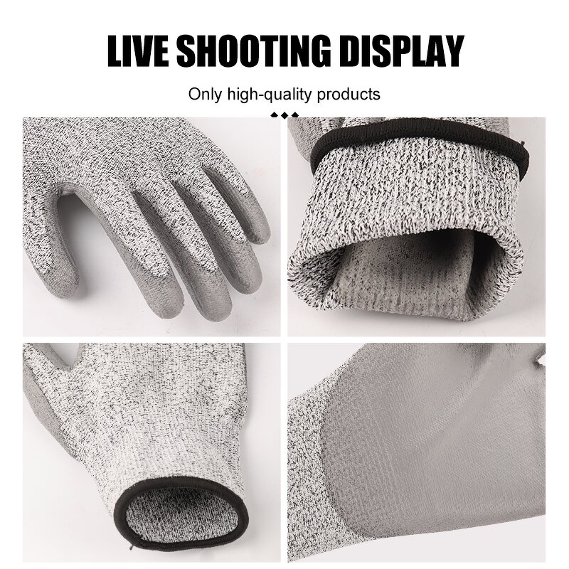 Custom Logo Anti Cut Gloves Factory - OEM/ODM Custom Logo Anti Cut Level 5 PU Coated Gloves