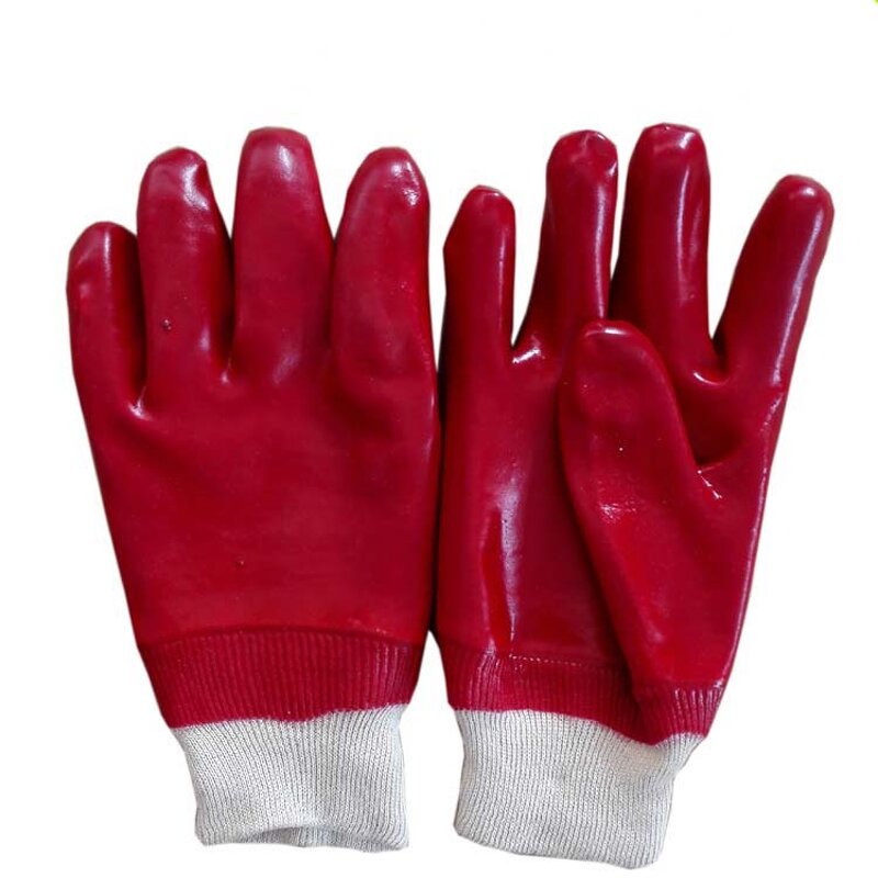 PVC Coated Glove Factory - OEM/ODM Custom Cotton Jersey PVC Coated Glove Red Pvc Full Coated Safety