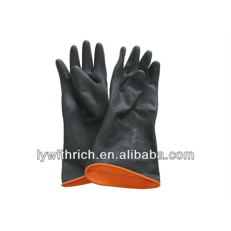Anti-Slip Heavy Duty Gloves Manufacturer - OEM/ODM Custom Black Latex Industrial Gloves CE Anti-Slip Palm