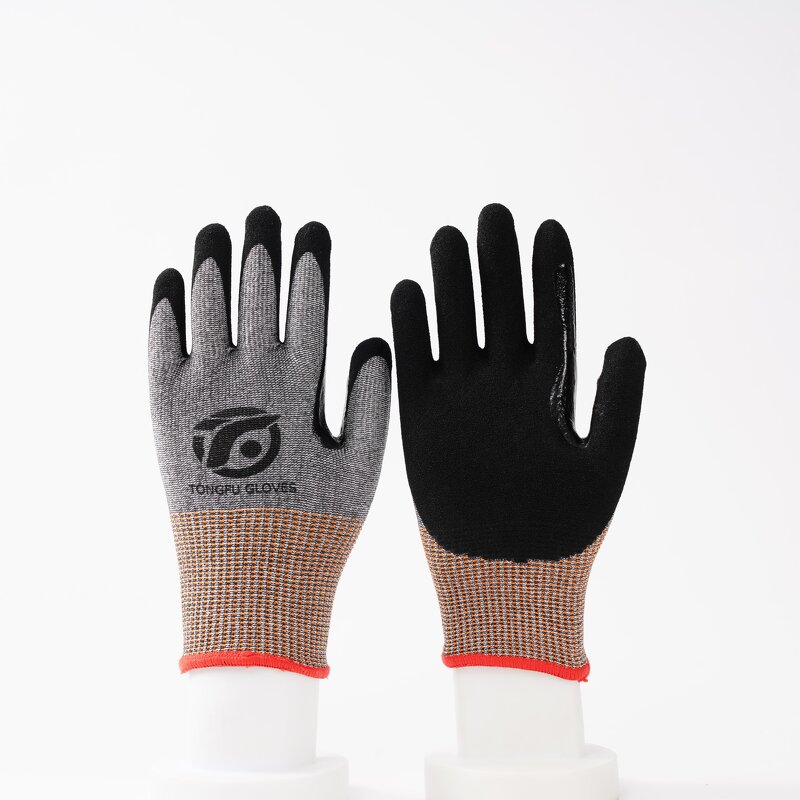 Custom Print Safety Gloves Manufacturer - OEM/ODM Custom Logo 13G HPPE Level 5 PU Cut Resistant Gloves