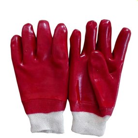 Antislip PVC Gloves Manufacturer - OEM/ODM Custom Cotton Jersey PVC Coated Glove Red Pvc Antislip Gloves