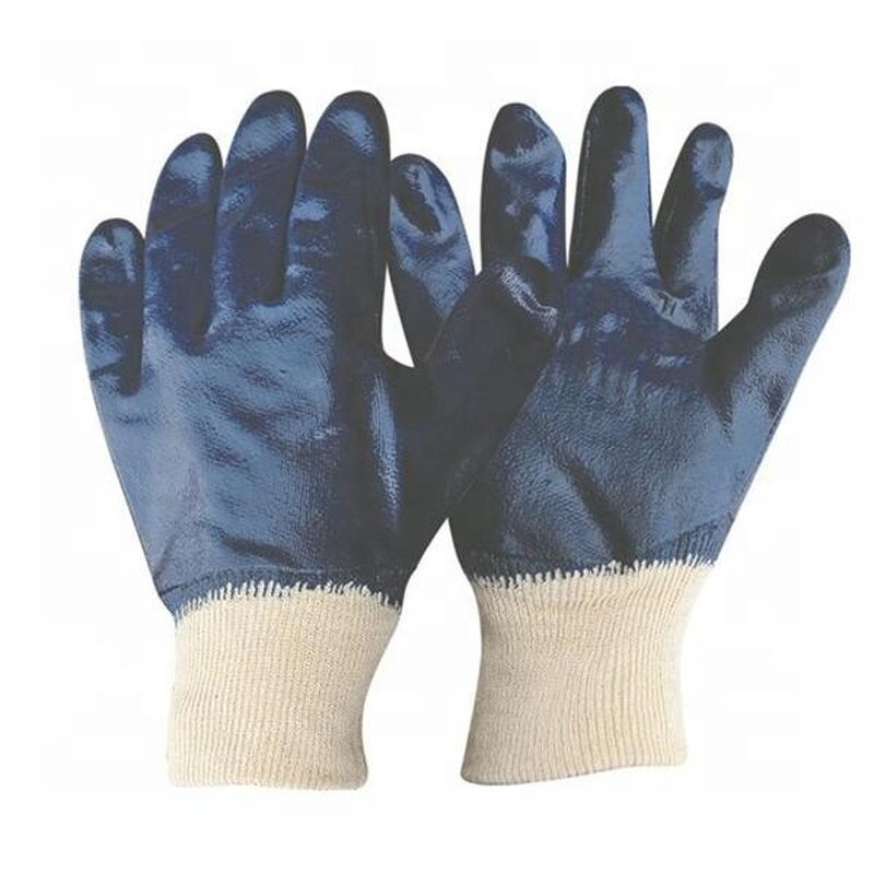 Blue Nitrile Cotton Gloves Factory - OEM/ODM Custom Cotton Jersey Liner Blue Nitrile Cotton Industrial Gloves