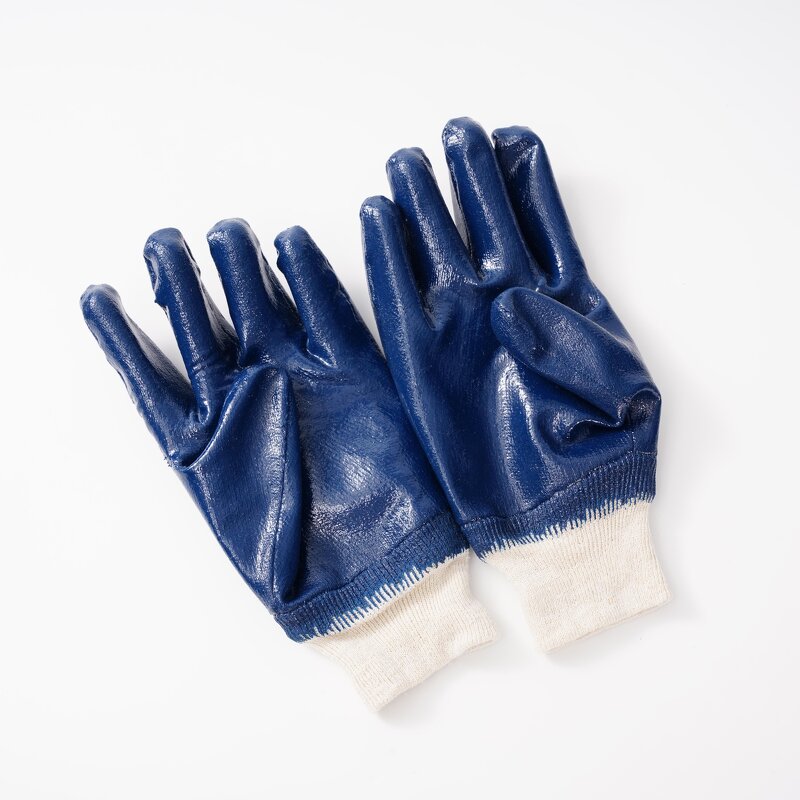 Oil Resistant Work Gloves Manufacturer - OEM/ODM Custom Blue Oil Resistant Fully Dipped Nitrile Gloves