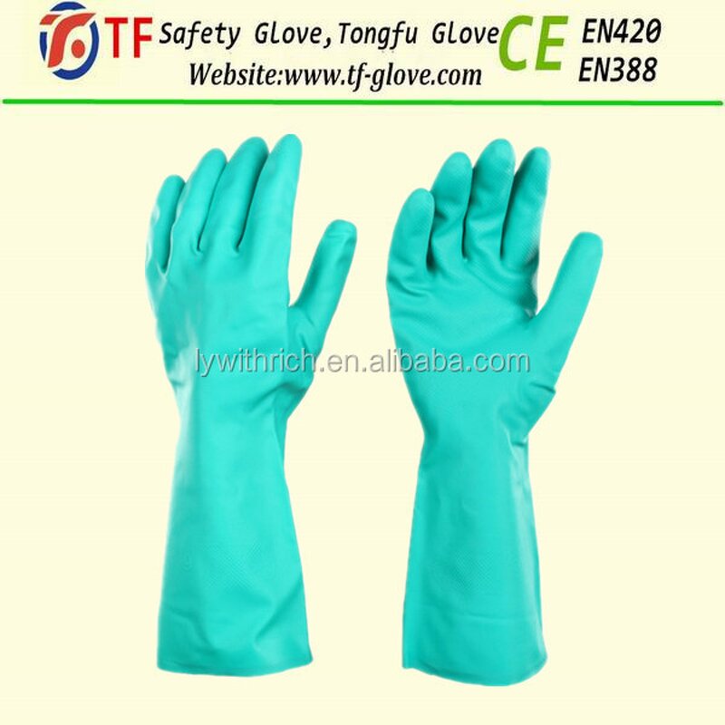 Green Nitrile Long Sleeve Gloves Manufacturer - OEM/ODM Custom Latex-Coated Green Nitrile Long Sleeve Gloves Anti-Static