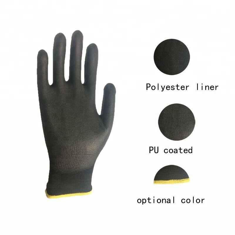 PU Coated Work Gloves Factory - OEM/ODM Custom 13 Gauge Polyester Grey PU Coated Antistatic Gloves