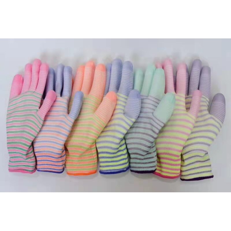 Flower Color PU Coated Gloves Factory - OEM/ODM Custom Flower Color Polyester White PU Palm Garden Gloves
