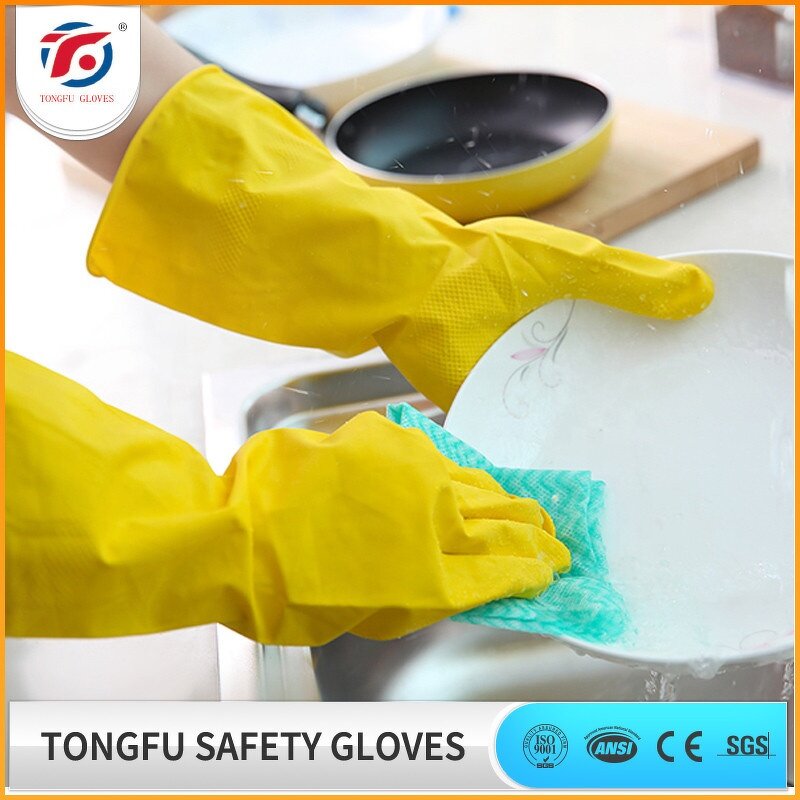 Latex Household Glove Factory - OEM/ODM Custom 100g Latex Household Glove Kitchen Cleaning Gloves