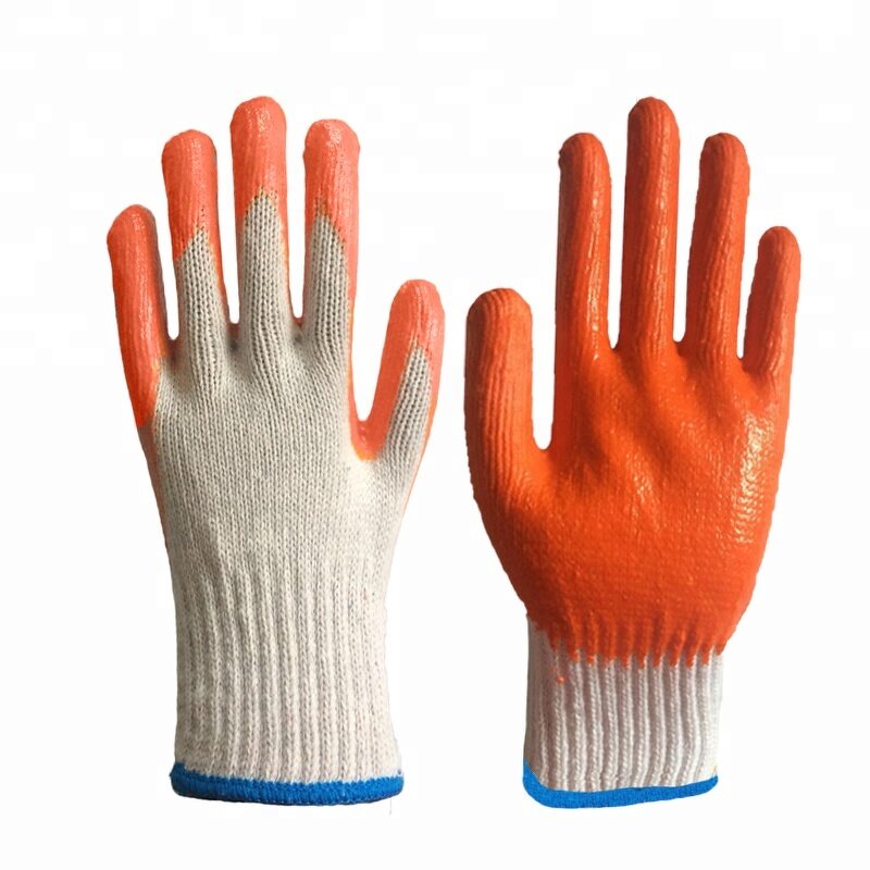 Orange Poly Cotton Latex Glove Manufacturer - OEM/ODM Custom Cheap Price Orange Poly Cotton Latex Glove Smooth