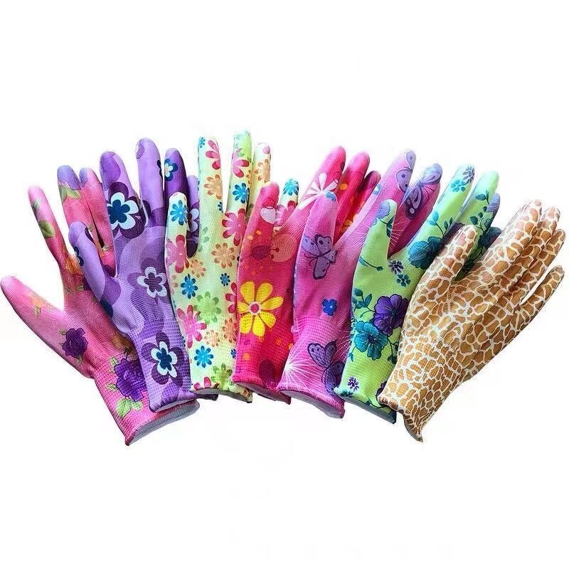 Colorful Flower PU Working Gloves Manufacturer - OEM/ODM Custom Colorful Flower PU Coated Working Gloves for Gardening