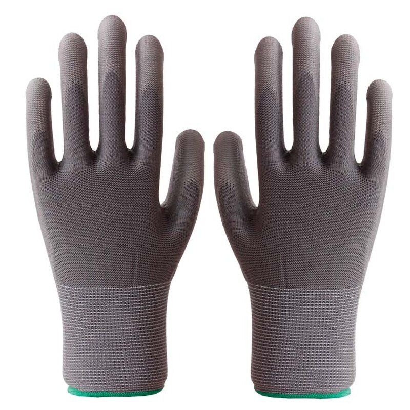 PU Coated Work Gloves Factory - OEM/ODM Custom 13 Gauge Polyester Grey PU Coated Antistatic Gloves