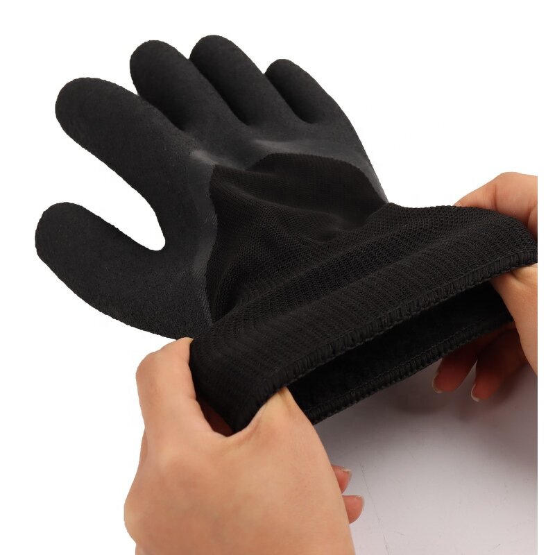 Warm Winter Safety Gloves Factory - OEM/ODM Custom Double Liner Polyester Acrylic Latex Coated Winter Gloves
