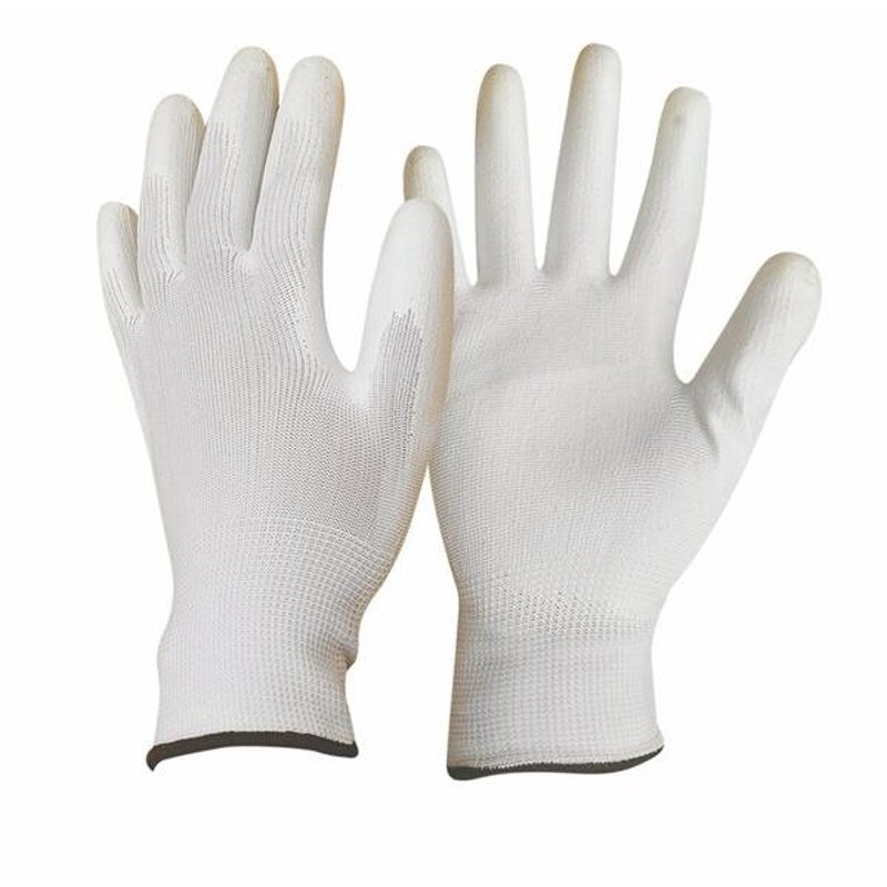 13G White PU Coated Gloves Manufacturer - OEM/ODM Custom 13G White Polyester White PU Palm Coated Gloves
