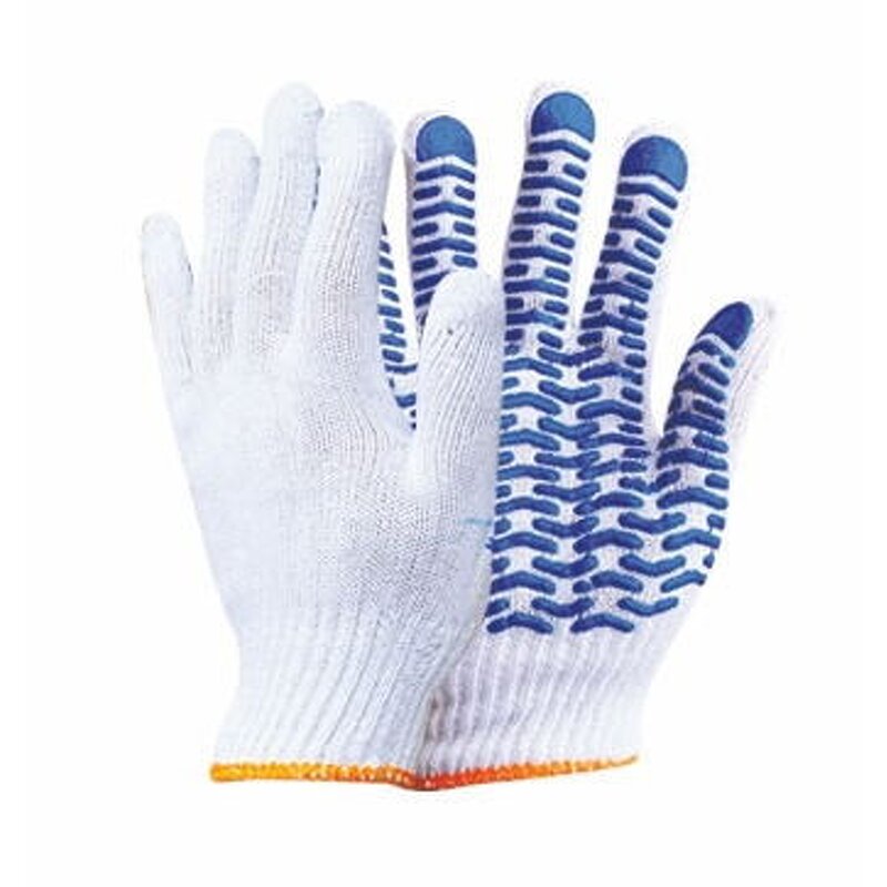 PVC Wave Dots Gloves Factory - OEM/ODM Custom TF Cotton Poly Knitted Gloves PVC Wave Dots Single Side