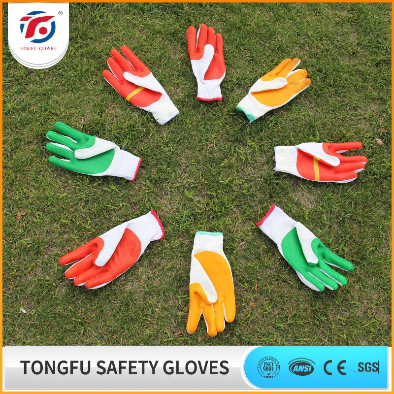 Construction Gardening Safety Gloves Factory - OEM/ODM Custom 7G/10G Cotton Knit Latex Rubber Palm Gloves