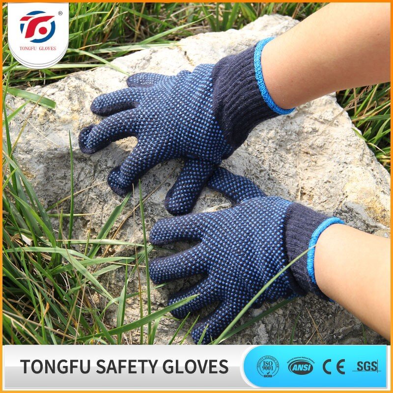 Garden Safety Working Gloves Manufacturer - OEM/ODM Custom Hot Sale PVC Dotted Garden Safety Working Gloves EN 388