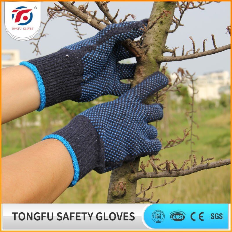 Garden Safety Working Gloves Manufacturer - OEM/ODM Custom Hot Sale PVC Dotted Garden Safety Working Gloves EN 388