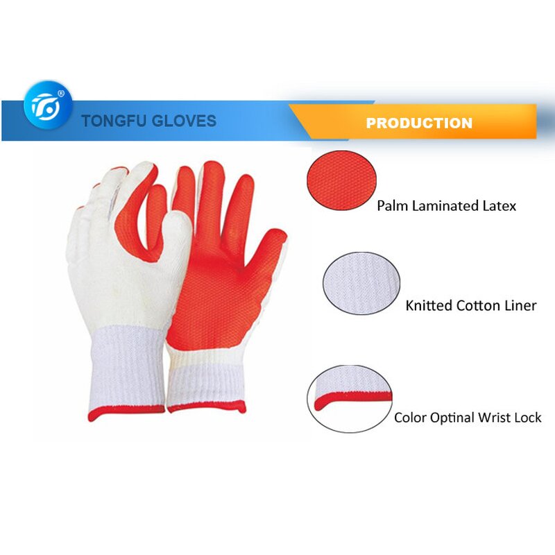 Diamond Pattern Rubber Gloves Manufacturer - OEM/ODM Custom Diamond Pattern Latex Laminated Rubber Palm Gloves