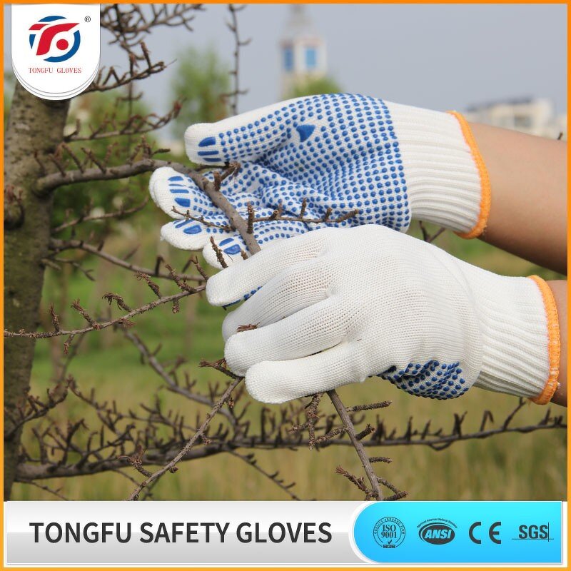 Rubber Cotton Liner Gloves Manufacturer - OEM/ODM Custom TF Rubber Cotton Liner PVC Dots Coated Gloves