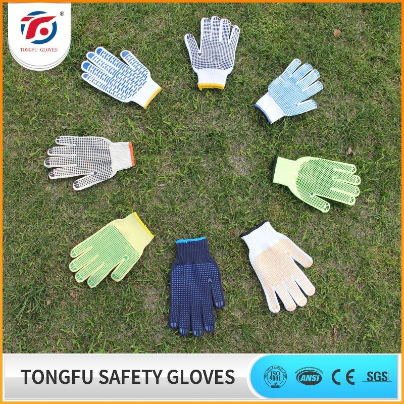 PVC Wave Dots Gloves Factory - OEM/ODM Custom TF Cotton Poly Knitted Gloves PVC Wave Dots Single Side