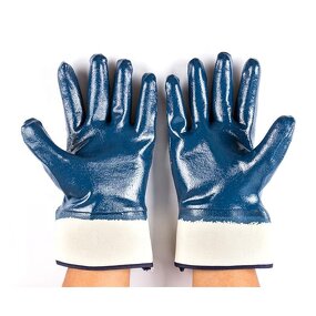 Nitrile Coated Gloves Factory - OEM/ODM Custom Cotton Jersey Blue Nitrile Coated Chemical Resistant