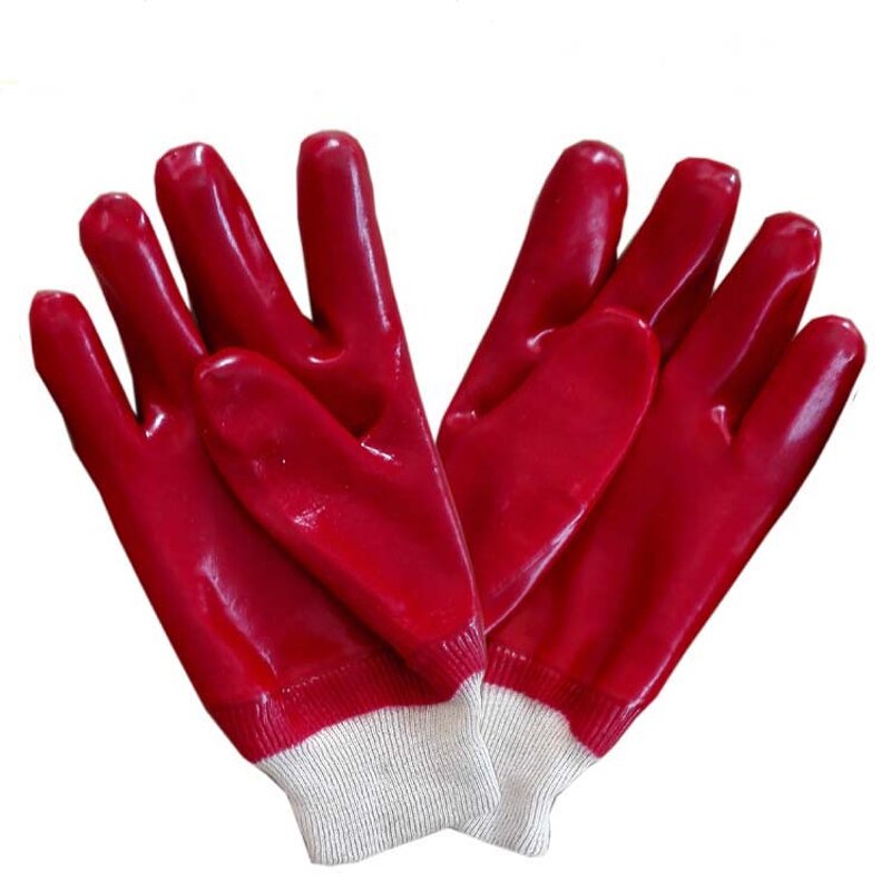 Chemical Resistant Working Glove Manufacturer - OEM/ODM Custom Red Pvc Coated Chemical Resistant Working Glove Knit