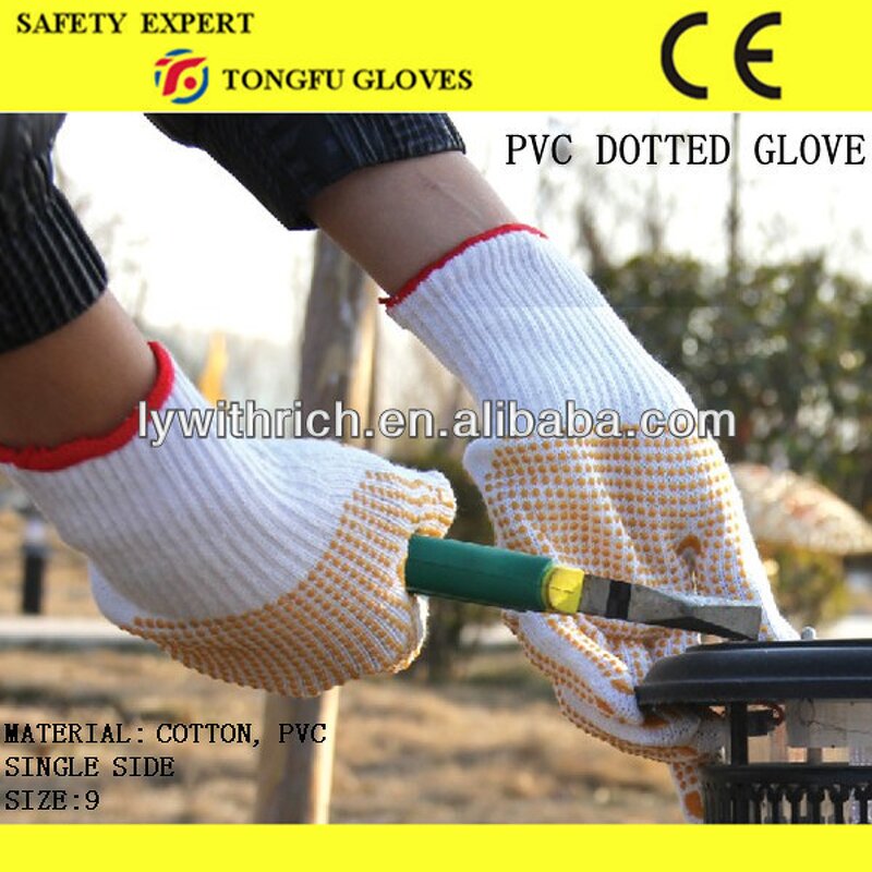 String Knit Pvc Dotted Gloves Factory - OEM/ODM Custom High Quality String Knit Pvc Dotted Fabric Work Glove