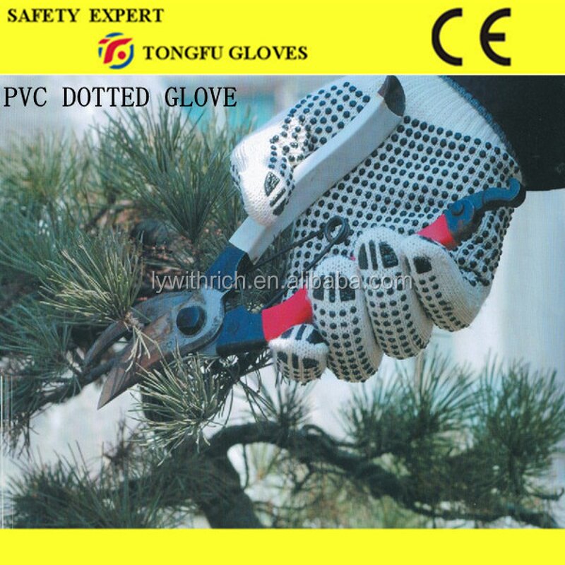 String Knit Pvc Dotted Gloves Factory - OEM/ODM Custom High Quality String Knit Pvc Dotted Fabric Work Glove