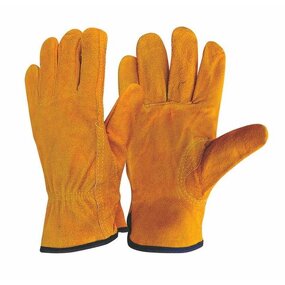 Yellow Pig Split Leather Gloves Factory - OEM/ODM Custom Yellow Pig Split Leather Driver Style Work Gloves