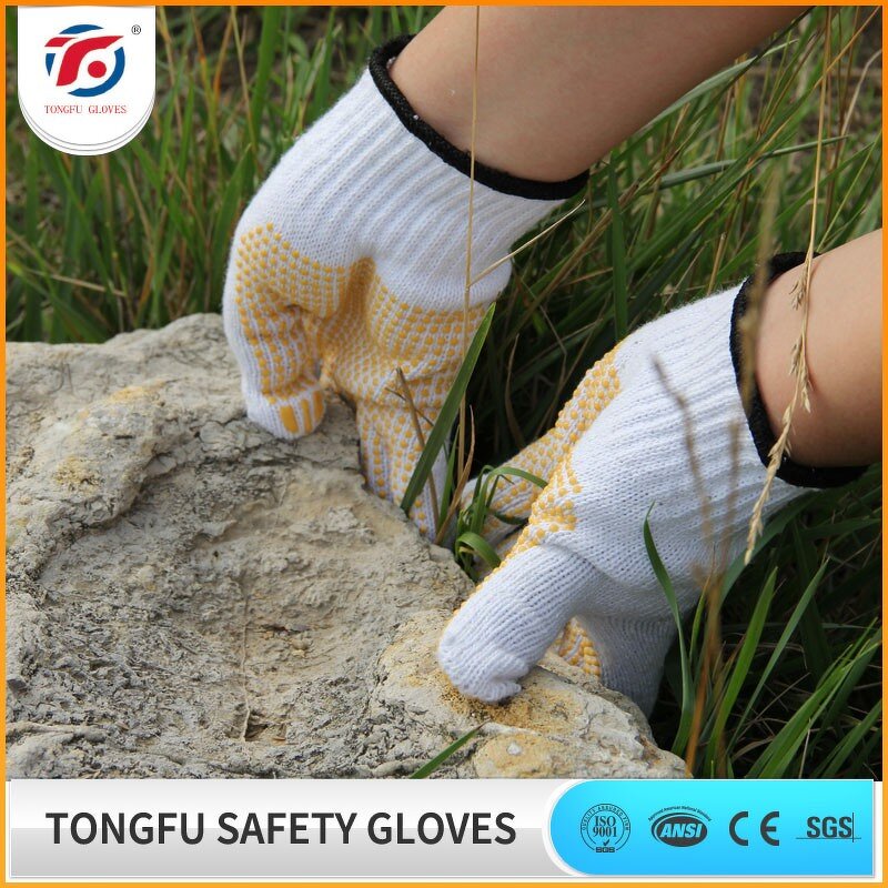 Rubber Cotton Liner Gloves Manufacturer - OEM/ODM Custom TF Rubber Cotton Liner PVC Dots Coated Gloves