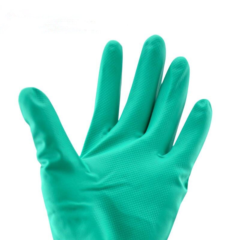 Chemical Resistant Industrial Gloves Factory - OEM/ODM Custom 13 Inches Green Nitrile Flock Line Gloves