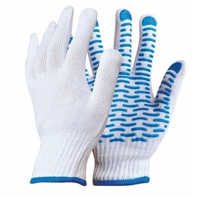PVC Wave Dots Gloves Factory - OEM/ODM Custom TF Cotton Poly Knitted Gloves PVC Wave Dots Single Side