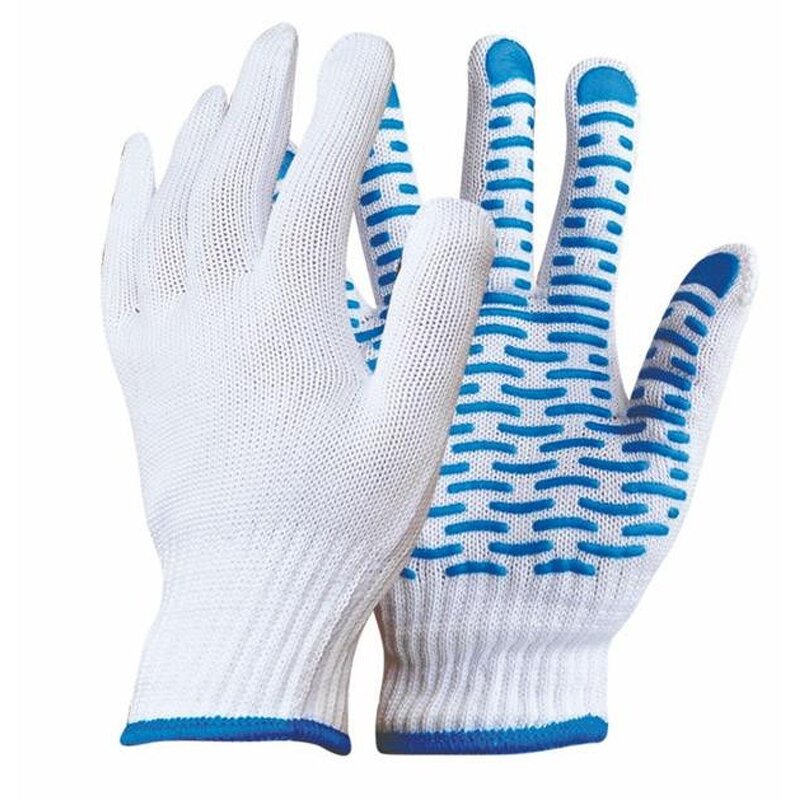 PVC Wave Dots Gloves Factory - OEM/ODM Custom TF Cotton Poly Knitted Gloves PVC Wave Dots Single Side