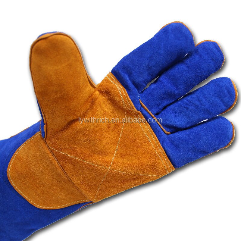 Cow Split Leather Welding Gloves Manufacturer - OEM/ODM Custom TongFu Blue Cow Split Leather Welding Gloves