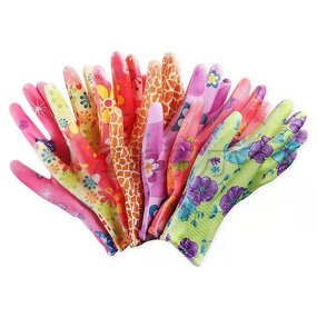 Colorful PU Coated Gloves Manufacturer - OEM/ODM Custom Hot Sale Colorful Flower PU Coated Garden Gloves