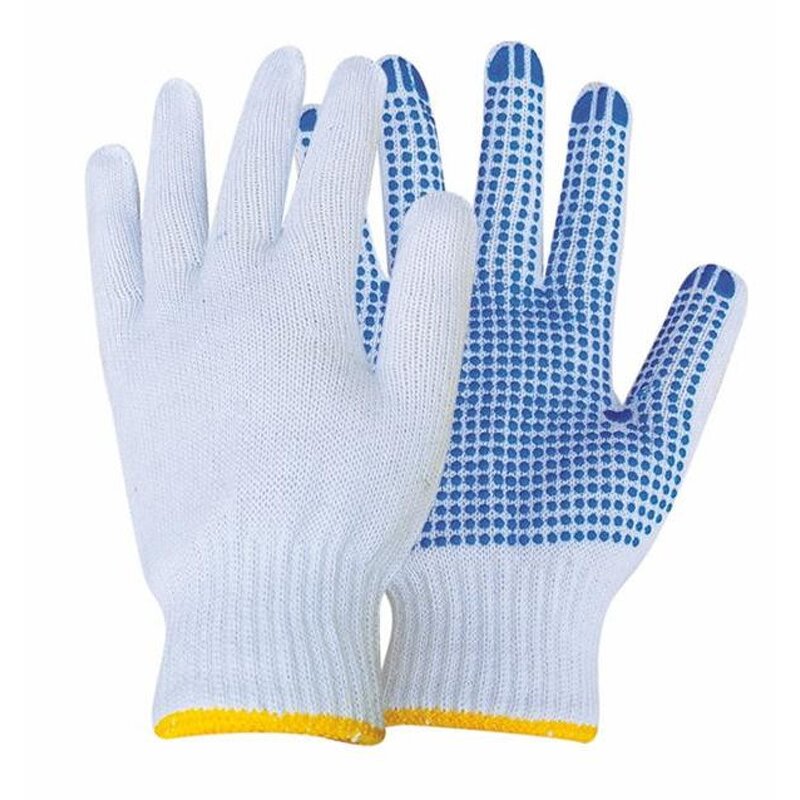 Cotton Dotted PVC Work Gloves Factory - OEM/ODM Custom Cotton Dotted PVC Work Gloves with Finger Tip Protector