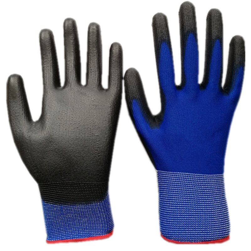Black Blue PU Coated Glove Manufacturer - OEM/ODM Custom Black Blue PU Coated Glove with EN 388