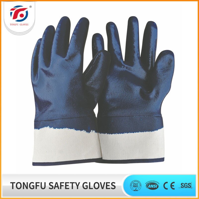 Nitrile Dipping Gloves Factory - OEM/ODM Custom Heavy Duty Nitrile Gloves Knit Cuff Dipping Gloves