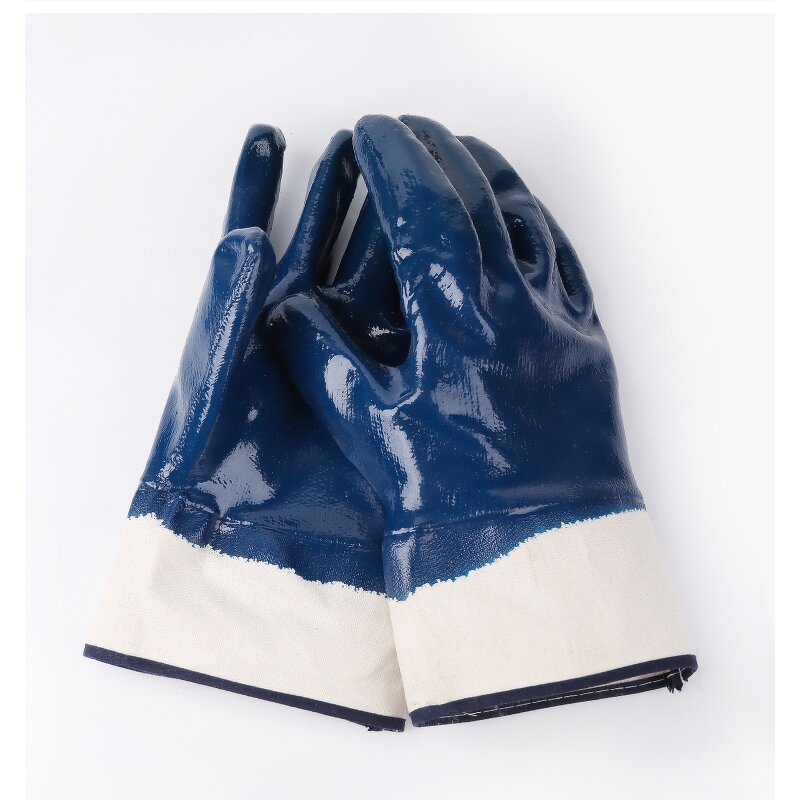 Blue Nitrile Cotton Gloves Factory - OEM/ODM Custom Cotton Jersey Liner Blue Nitrile Cotton Industrial Gloves