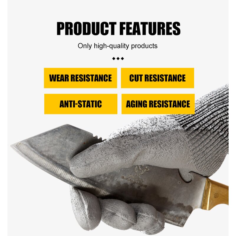 Cut-protection Work Safety Gloves Manufacturer - OEM/ODM Custom HPPE PU Coated Anti-cut Level 5 Gloves