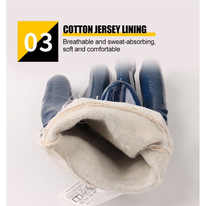 Industrial Work Glove Factory - OEM/ODM Custom Heavy Duty Double Nitrile Coated En388 Gloves