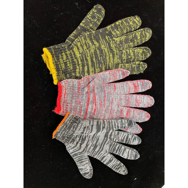 Dark Grey Cotton Gloves Manufacturer - OEM/ODM Custom Dark Grey Cotton Working Gloves Red Edge