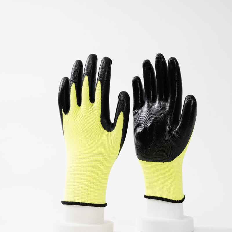 Yellow Nitirle Glove Factory - OEM/ODM Custom High Quality Yellow Nitirle Glove Polyester Nylon Liner