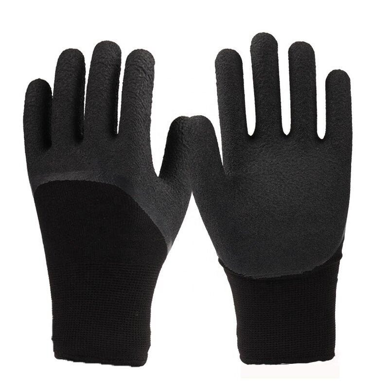 Warm Winter Safety Gloves Factory - OEM/ODM Custom Double Liner Polyester Acrylic Latex Coated Winter Gloves