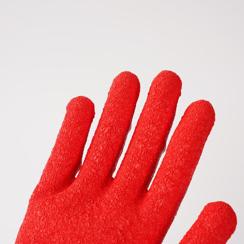 Grey Crinkle Latex Gloves Manufacturer - OEM/ODM Custom Grey Crinkle Finished Latex Coated Work Gloves EN388
