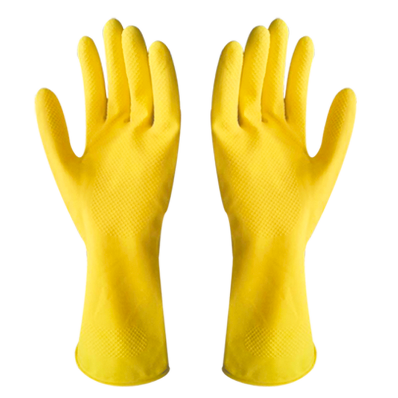 Yellow Long Latex Glove Factory - OEM/ODM Custom Yellow Long Latex Rubber Hand Glove for Household