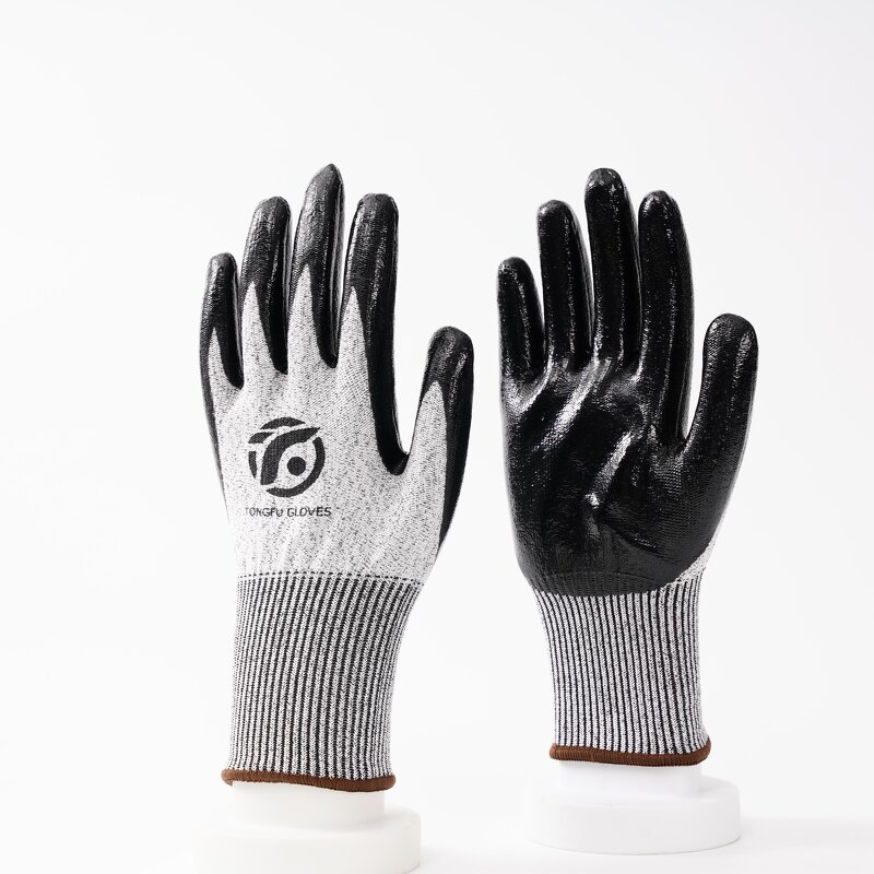 Custom Print Safety Gloves Manufacturer - OEM/ODM Custom Logo 13G HPPE Level 5 PU Cut Resistant Gloves