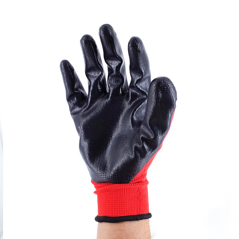 Nitrile Coated Work Gloves Supplier - Black Safety Gloves for Construction